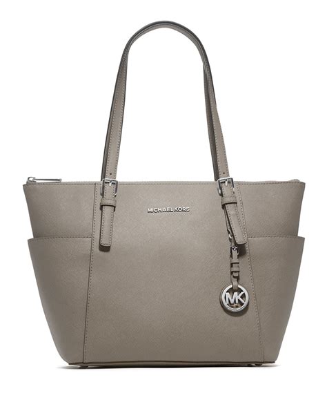 michael kors bag white and grey|Michael Kors signature tote gray.